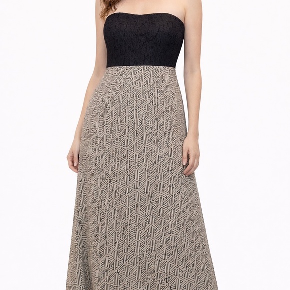 Kismet Dresses & Skirts - Kismet Strapless Dress Womens Size Medium Black Beige Geometric Maxi